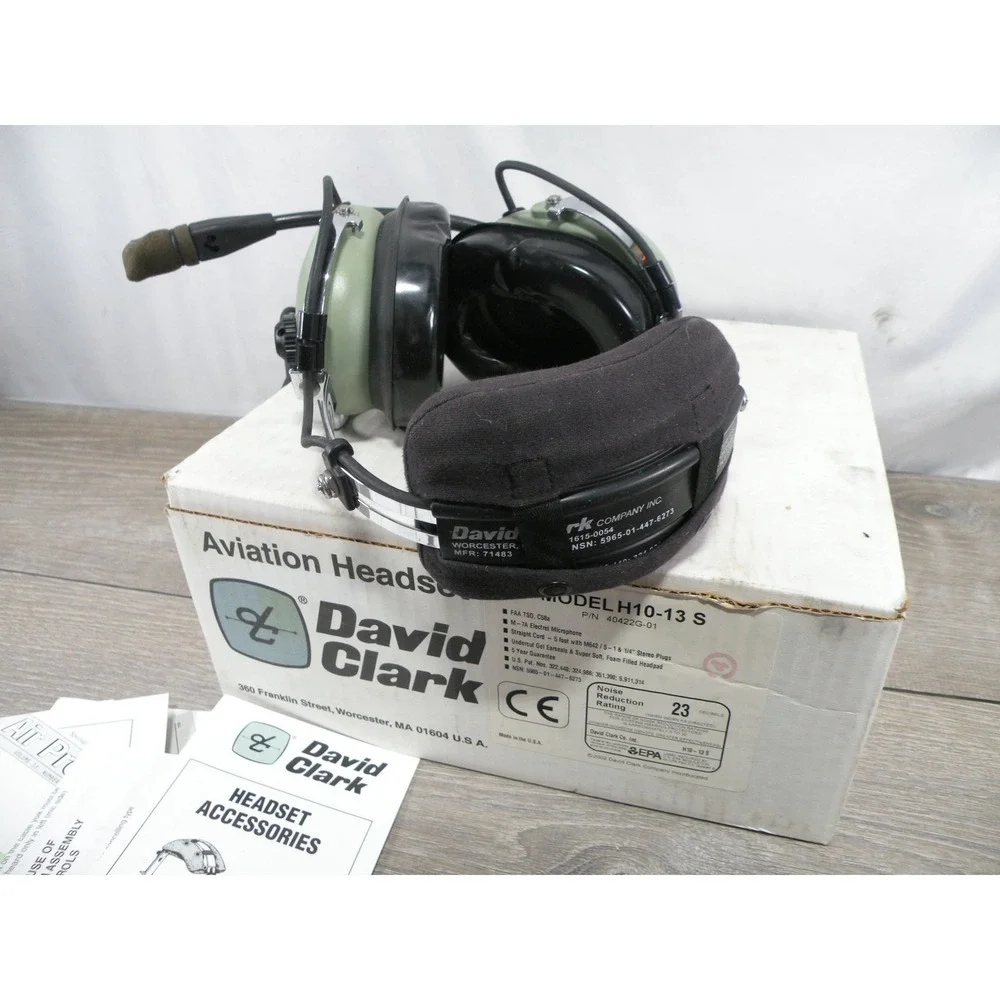 David Clark H10-13 S Aviation Headset P/N 40422G-01 Pilot Headset w/ Box